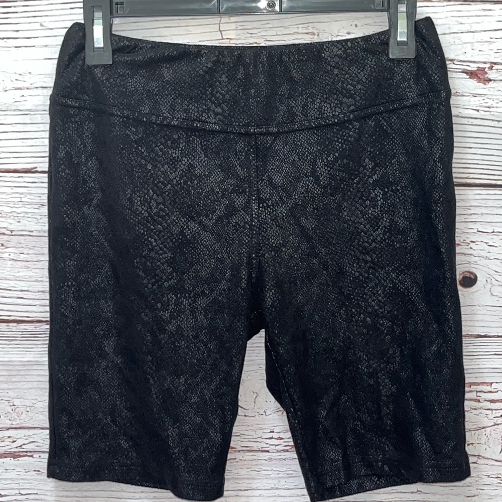 She + Sky Snake Print Biker Shorts In Black